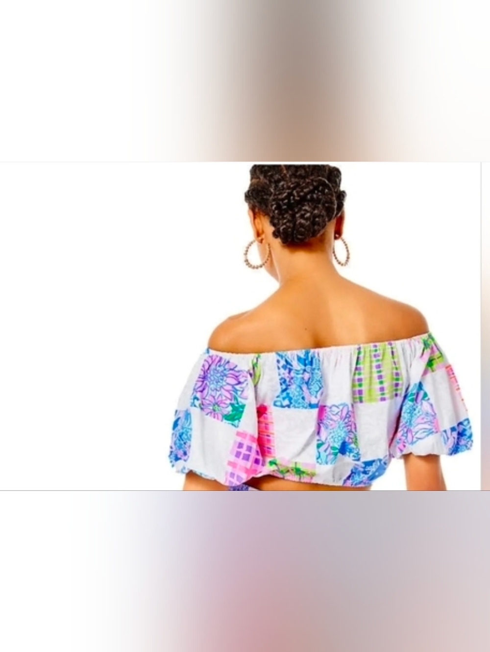 Lilly Pulitzer Esmeray Crop Top  Patch Me if You Can Small New - Picture 9 of 11